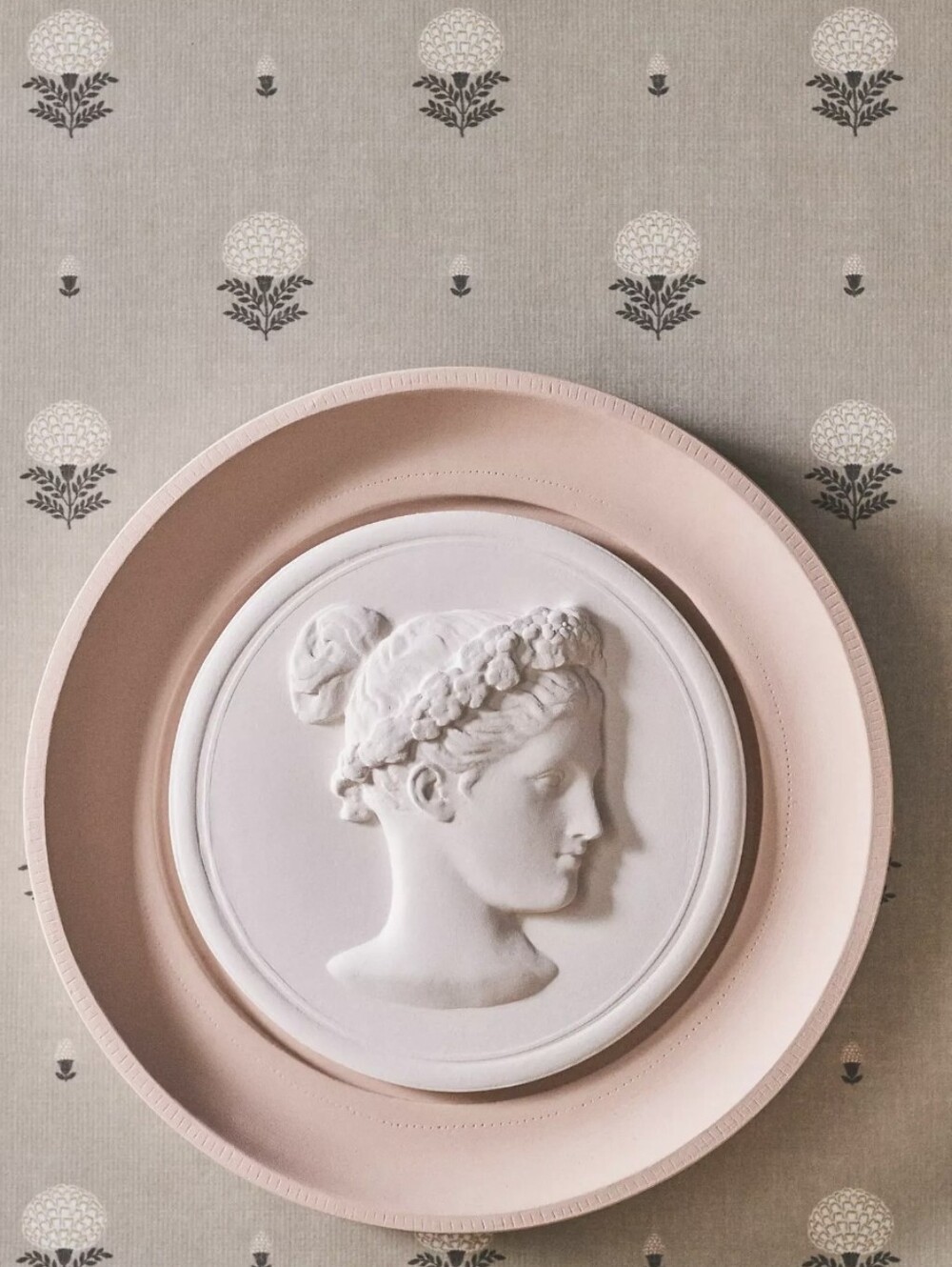 NIB STATUETTE from Anthropologie Pink Plaster Framed Intaglio Gallery Wall Charm
